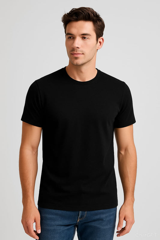 PREMIUM COTTON BLACK T SHIRT